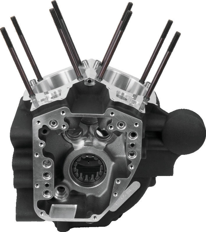 S&S Cycle 06-17 Dyna Models w/ Stock Bore Alternator Style Crankcase - Wrinkle Black