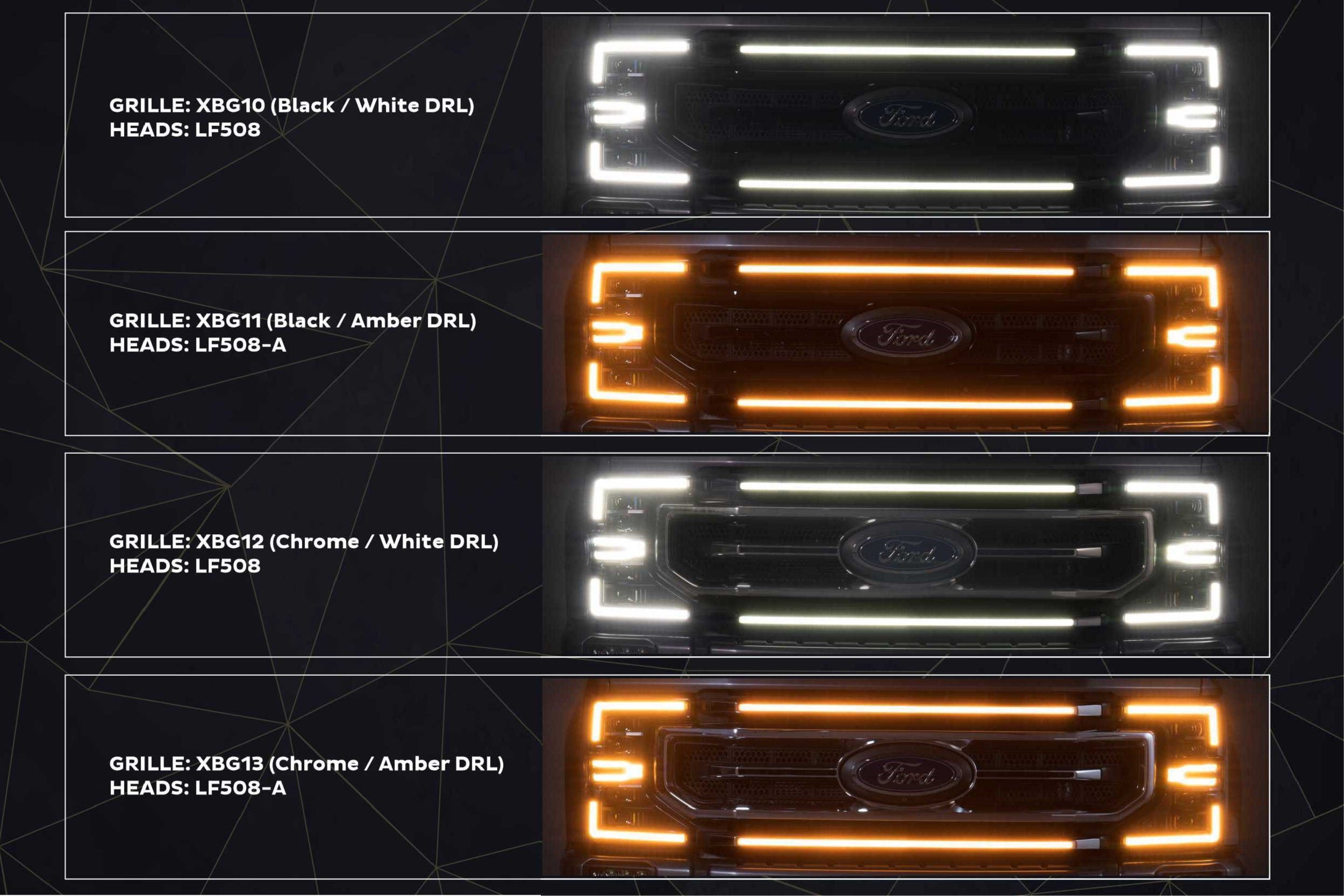 Morimoto XBG LED Grille: Ford Super Duty (20-22 / Black / Amber DRL)