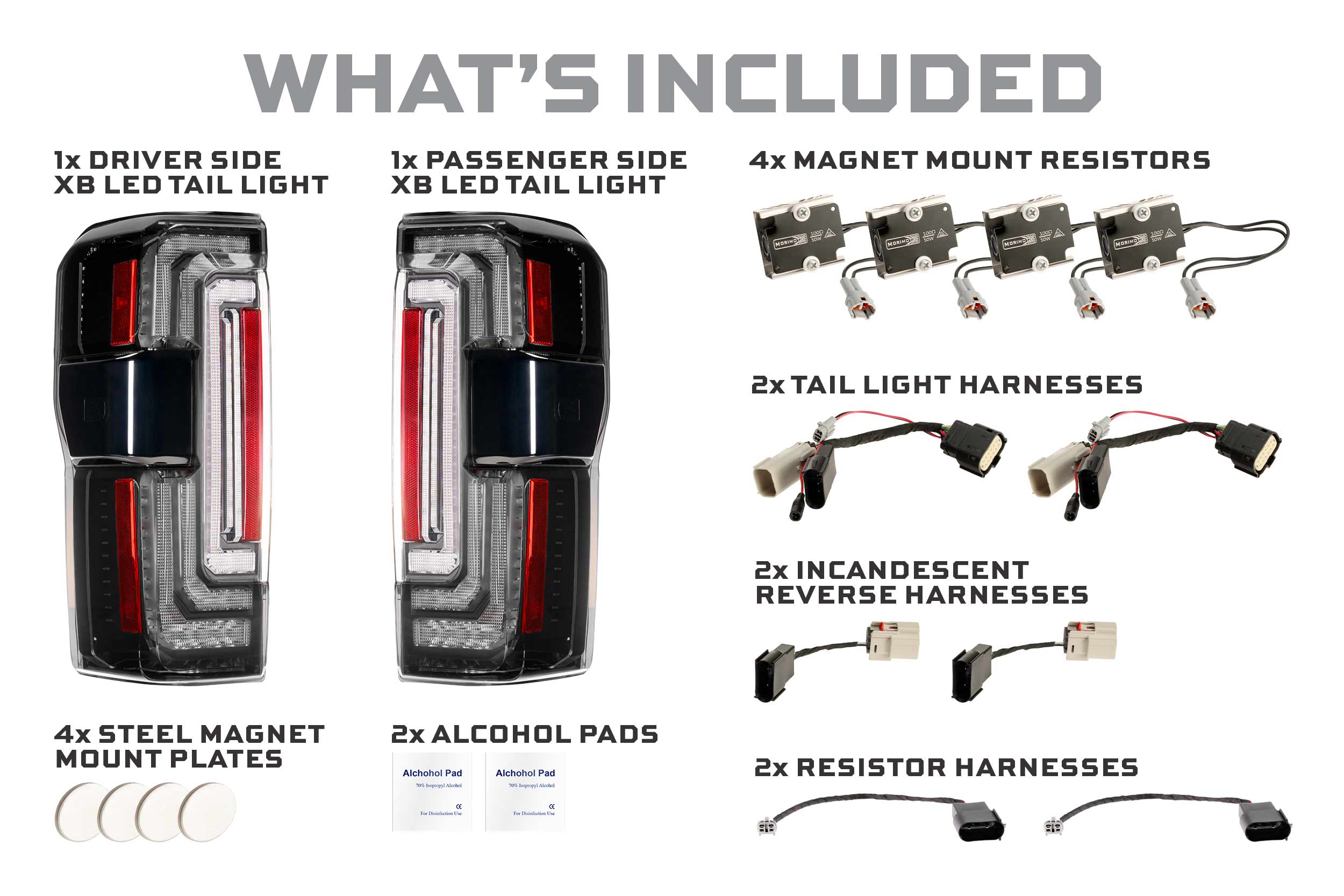 Morimoto XB LED Tail Lights: 23-27 Ford Super Duty (Smoked Lens / Set)