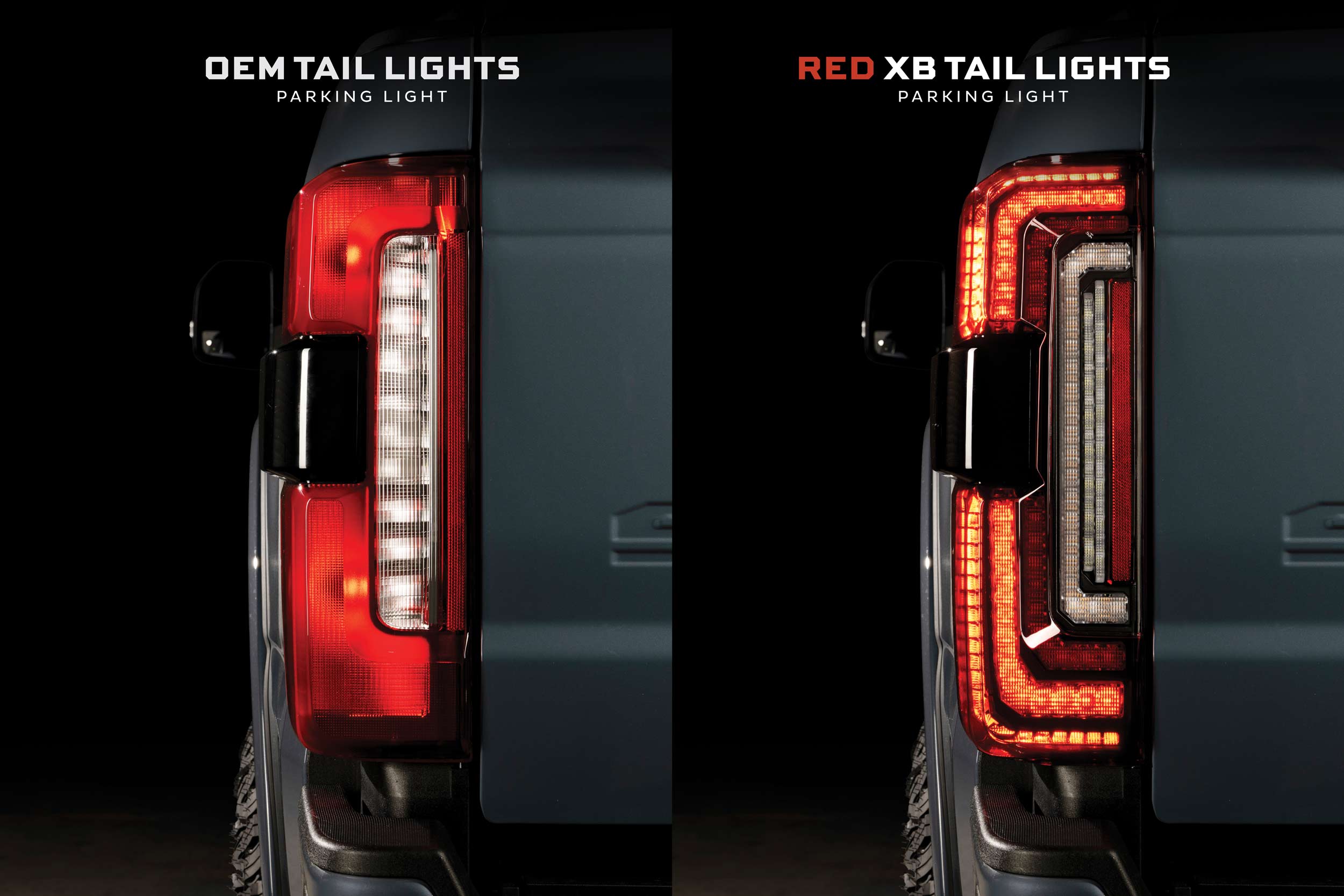 Morimoto XB LED Tail Lights: 23-27 Ford Super Duty (Red Lens / Set)