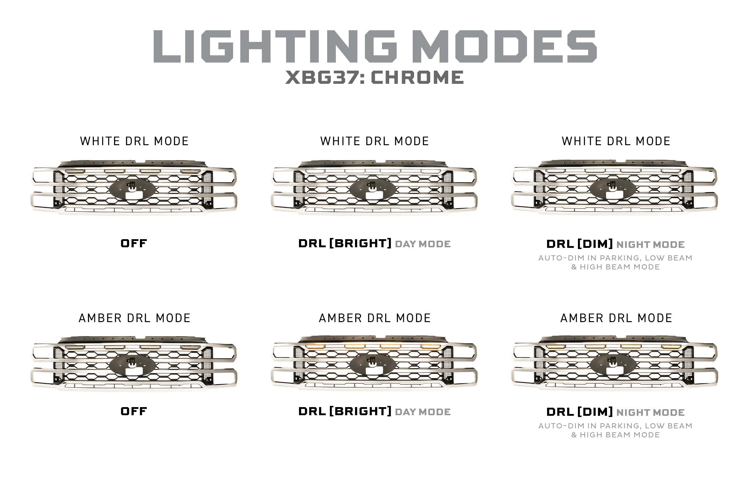Morimoto XBG LED Grille: 23-27 Super Duty (Chrome / Each)