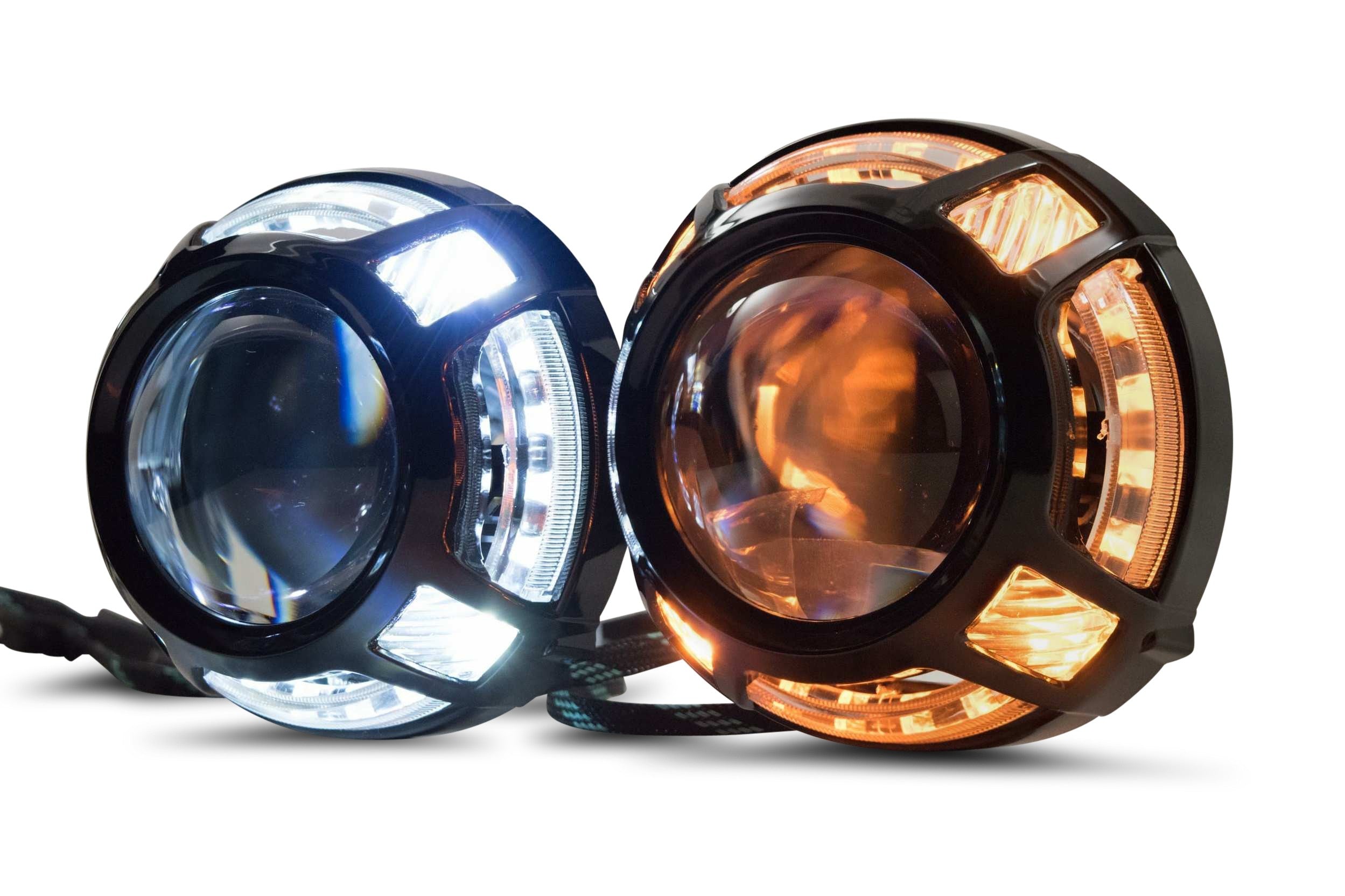 Morimoto Panamera 2.0 Projector Shroud (Black) (White/Amber LED Switchback)