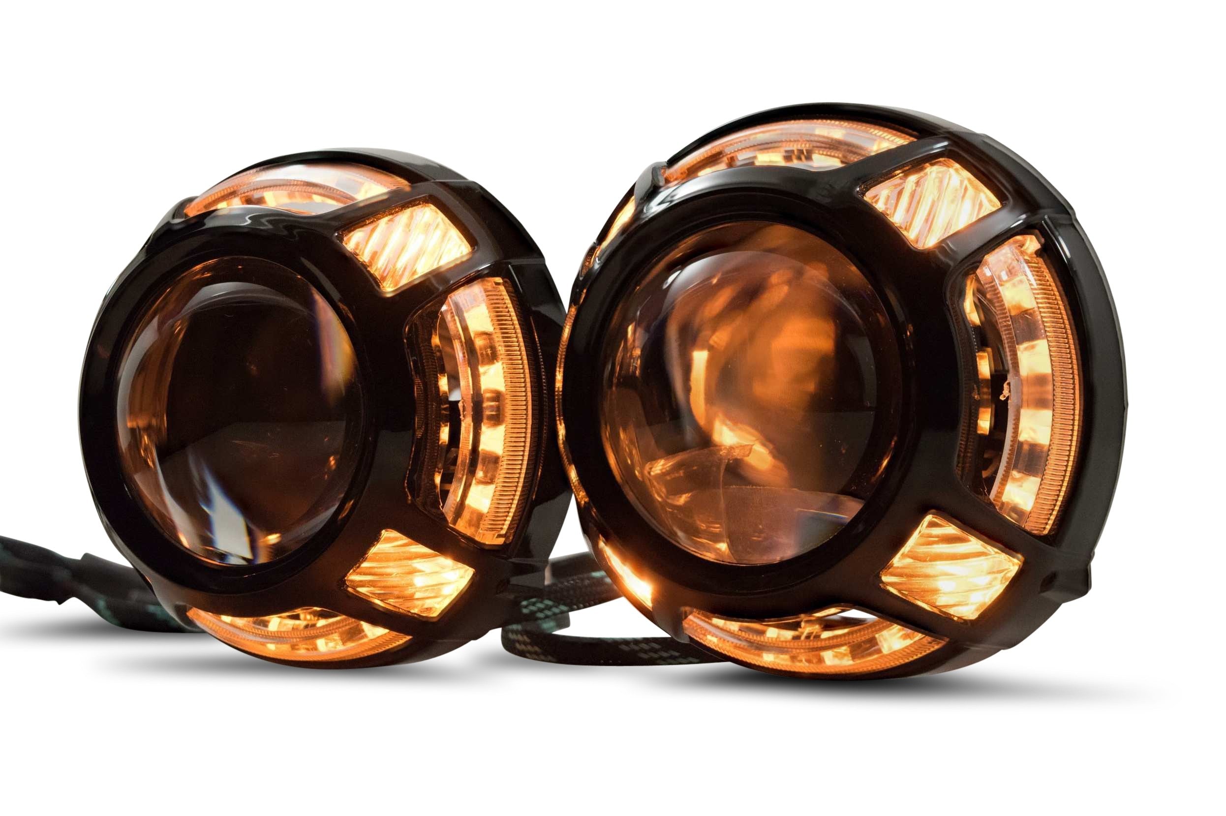 Morimoto Panamera 2.0 Projector Shroud (Black) (White/Amber LED Switchback)