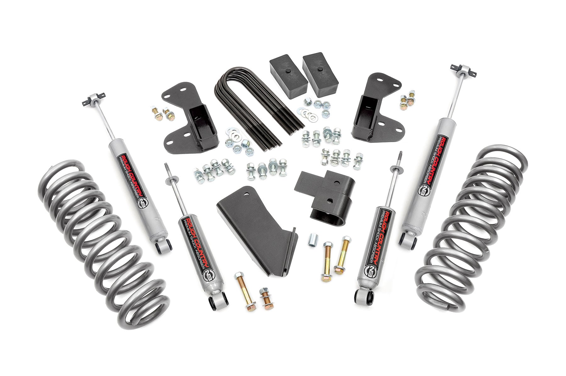 4 Inch Lift Kit | Quad Front Shocks | Rear Blocks | Ford F-150 4WD (80-96)
